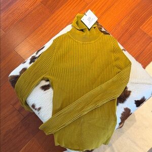 Zara Mustard Ribbed Turtleneck Sweater